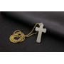 yiyifu Cross Necklace for Men Titanium Steel Pendant Necklace Domineering Mens and Womens Jewelry Christian Accessories Three Layer Chains