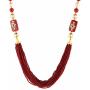 Efulgenz Indian Handcrafted Traditional Designer Simulated Pearl Beaded Multi Stranded Necklace with Dangler Earrings Bollywood Jewelry Sets for Women and Girls