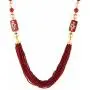 Efulgenz Indian Handcrafted Traditional Designer Simulated Pearl Beaded Multi Stranded Necklace with Dangler Earrings Bollywood Jewelry Sets for Women and Girls