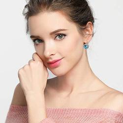 Multicolored Swarovski Crystal Earrings for Women 14K Gold Plated Leverback Dangle Hoop Earrings