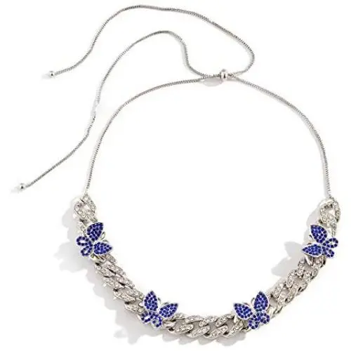 Ingemark Shiny Butterfly Iced Out Chain Necklace Hip Hop Cuban Link Chain Choker for Women Girls Adjustable Necklace Jewelry Ingemark Shiny Butterfly Iced Out Chain Necklace Hip Hop Cuban Link Chain Choker for Women Girls Adjustable Necklace Jewelry