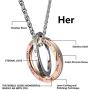 His & Hers Matching Set Stainless Steel Couples Pendant Necklace for Lover Valentine a Pair