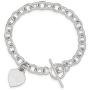 925 Sterling Silver Dangling Engraveable Heart Charm Bracelet 7.25 Inch Fine Jewelry For Women Gifts For Her