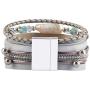 Leather Wrap Bracelet Baroque Pearl Multi Strand Cuff Bracelet Magnetic Multilayer Bracelet Bohemian Jewelry for Women, Sister, Wife