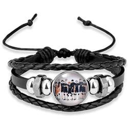 G-Ahora Anime Haikyuu Leather Wristband Braided Bracelet Cool Cosplay Wristband Bangle for Men Women