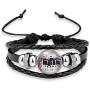 G-Ahora Anime Haikyuu Leather Wristband Braided Bracelet Cool Cosplay Wristband Bangle for Men Women