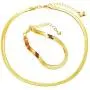 14K Gold Plated 5mm Snake Chain Necklace Flat Herringbone Choker Necklace Bracelets,Adjustable Dainty Simple Chunky Collar Jewelry Set for Women Girls 14K Gold Plated 5mm Snake Chain Necklace Flat Herringbone Choker Necklace Bracelets,Adjustable Dainty Simple Chunky Collar Jewelry Set for Women Girls
