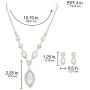 SP Sophia Collection Womens Elegant Bridal Halo Marquise and Round Austrian Crystal Jewelry Necklace and Stud Post Dangle Earring Jewelry Set