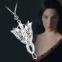 Lord of The Rings Arwen Evenstar Pendant Necklace Jewelry (925 Sterling Silver Inlay With 5A Cubic-Zirconia)