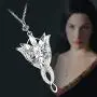 Lord of The Rings Arwen Evenstar Pendant Necklace Jewelry (925 Sterling Silver Inlay With 5A Cubic-Zirconia)