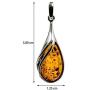 Certificate Genuine Amber Sterling Silver Drop Classic Pendant Necklace Chain 18''
