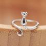 kelistom Vintage Silver Animal Open Ring, Adjustable Frog, Snake, Dragon, Cat Finger Ring for Women Men Teen Girls Boys Fashion Party Jewelry