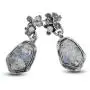 PZ Paz Creations 925 Sterling Silver Iridescent Roman Glass and Pearl Dangle Earrings PZ Paz Creations 925 Sterling Silver Iridescent Roman Glass and Pearl Dangle Earrings