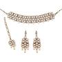 I Jewels Indian Bollywood Gold Plated Ethnic Faux Kundan Party Wear Jewelry Set with Earrings & Maang Tikka for Women (IJ164W)