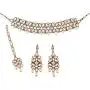 I Jewels Indian Bollywood Gold Plated Ethnic Faux Kundan Party Wear Jewelry Set with Earrings & Maang Tikka for Women (IJ164W)