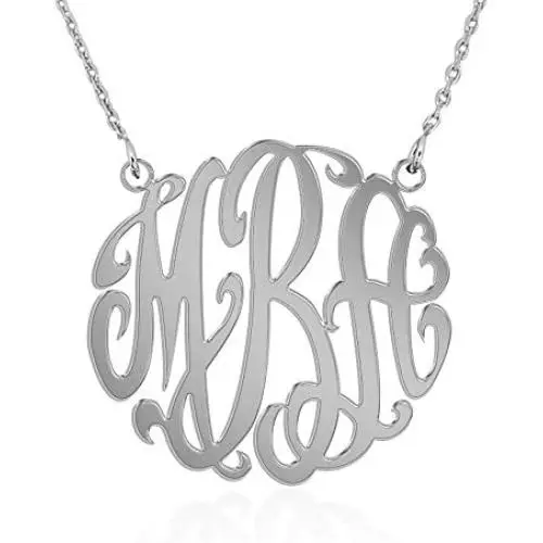 Joelle Monogram Necklace Sterling Silver Custom Any Initial Name Necklace for Women Girls