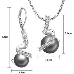 Yoursfs 18KGP Necklace Clip on Silver Earrings Vintage Knot Jewelry Set