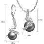 Yoursfs 18KGP Necklace Clip on Silver Earrings Vintage Knot Jewelry Set