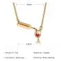 Wine & Cup Necklace Heart Red Zircon Pendant Necklaces for Women Romantic Love Memory Wedding Party Jewelry Red Wine Bottle Goblet Clavicle Chain
