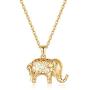 IEFRICH Cubic Zirconia Horse Elephant Turtle Sunflower Pendant Necklaces for Women Girls, 14K Gold Plated Crystal Heart Necklace Jewelry Gifts
