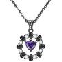 FLIUAOL Gothic Black Skull Necklace Heart Crystal Punk Pendants Gifts for Women