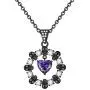 FLIUAOL Gothic Black Skull Necklace Heart Crystal Punk Pendants Gifts for Women