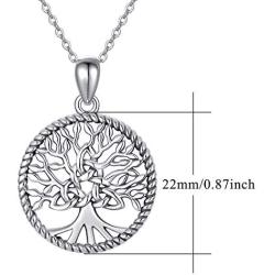 TRISHULA Tree of Life/Panda/Star/Celtic Knot/Sloth Pendant Necklace, Hypoallergenic Family Tree Necklace Jewelry Gift for Women Men Girls 18+2 Extender (Gift Box Included)