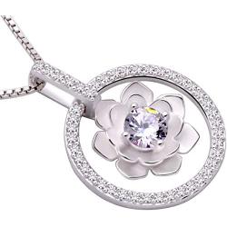ALOV Jewelry Sterling Silver Pure Love Cubic Zirconia Pendant Necklace