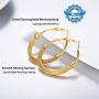 Stainless Steel Hoop Earrings For Women, Minimalist And Chic Jewelry, Black/18K Real Gold Plated, Round Hoops Earrings Hypoallergenic, Size:30mm/40mm/60mm/80mm, Come Gift Box