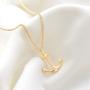VACRONA Gold Anchor Necklace 14K Gold Plated Over Brass Long Chain Pendant Dainty Jewelry Women Gift for Her