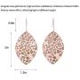 Qing Birdee Hollow Fashion Long Leaf Pendant Necklace and Earrings Jewelry Gifts for Women Girls