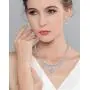 EVER FAITH Womens CZ Elegant Water Drop Dangle Necklace Earrings Set Silver-Tone EVER FAITH Womens CZ Elegant Water Drop Dangle Necklace Earrings Set Silver-Tone