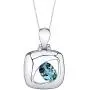 Peora London Blue Topaz Pendant Necklace in Sterling Silver, Sculpted Solitaire Design, Oval Cut, 7x5mm, 1 Carat with 18 inch Chain Peora London Blue Topaz Pendant Necklace in Sterling Silver, Sculpted Solitaire Design, Oval Cut, 7x5mm, 1 Carat with 18 inch Chain