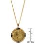 American Coin Treasures Italian 20 Lira Coin Pendant Necklace - Italian 20 Lire Goldtone Pendant with Faceted Round Jet Glass Stones| Italian Medallion Pendant