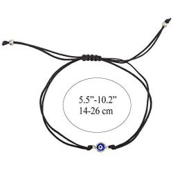 6pcs Red/Black String Kabbalah Turkish Evil Eye Charm Bracelets for Protection and Luck Adjustable Hand-Woven Red Cord Thread Friendship Bracelet Amulet Jewelry