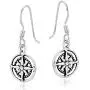 Navigate Your Way .925 Sterling Silver Compass Dangle Earrings Navigate Your Way .925 Sterling Silver Compass Dangle Earrings