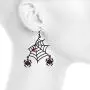 Lux Accessories Halloween Black Spider Web Dangling Red Rhinestone Earrings Lux Accessories Halloween Black Spider Web Dangling Red Rhinestone Earrings
