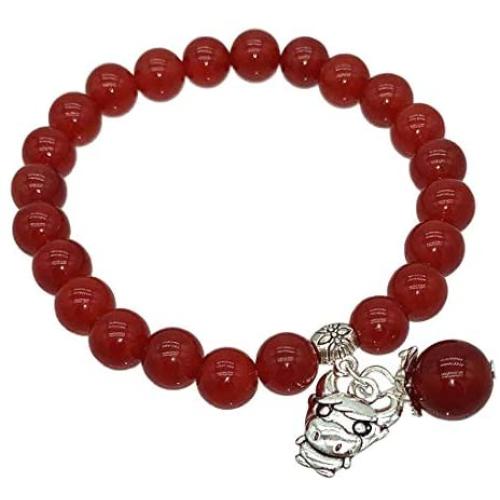 Feng Shui Handmade Chinese Zodiac Year Animal Red Agate Beads Bracelet