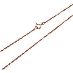 GemStar USA Rose Gold Flashed Sterling Silver 1mm Thin Cable Rolo Chain Necklace, 14-36 Inches