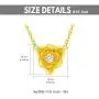 Solid 18k Gold Flower Pendant Necklace for Women, Real Gold Fine Jewelry Gifts for Wife/Girlfriend/Mother, Birthday Present for Her, 16+1 Inch Chain