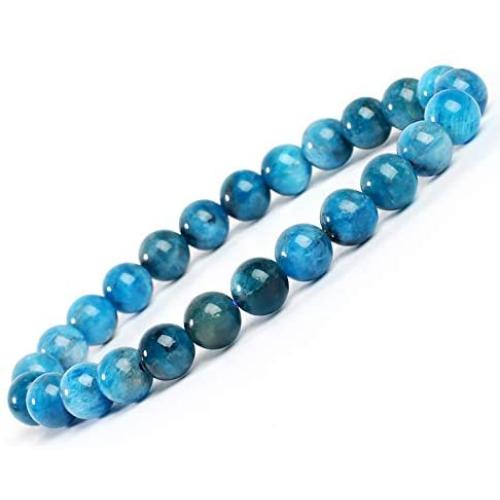 Natural Semi-Precious Gemstone Beaded Stretch Bracelet 8mm Round Beads Chakra Crystal Healing Jewelry for Women Men 7''