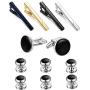 FIBO STEEL Tie Clip Tuxedo Studs and Cufflinks Set for Men Wedding Business Fathers Day Birthday Gifts Jewelry