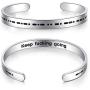 Ldurian Morse Code Bracelet, Inspirational Bracelet for Women, Cuff Bangle for Men, Funny Morris Code Gift, Hidden Message Jewelry, Profanity Present (Stainless Steel, Adjustable)