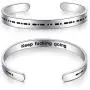 Ldurian Morse Code Bracelet, Inspirational Bracelet for Women, Cuff Bangle for Men, Funny Morris Code Gift, Hidden Message Jewelry, Profanity Present (Stainless Steel, Adjustable)