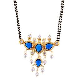 Efulgenz Mangalsutra Indian Traditional Crystal Rhinstone Kundan Gold Plated Pendant Necklace Earring Jewellery Set