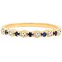 Dazzlingrock Collection 14K Gold Round Blue Sapphire and White Diamond Ladies Bridal Wedding Band