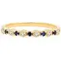 Dazzlingrock Collection 14K Gold Round Blue Sapphire and White Diamond Ladies Bridal Wedding Band