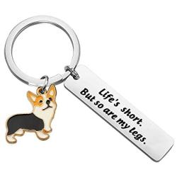 ENSIANTH Funny Corgi Keychain Life’s Short But So Are My Legs Keychain Dogs lover Gifts Inspirational Gift