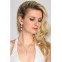 Mariell Genuine 14K Gold Plated Cubic Zirconia Wedding Necklace & Earrings Bridal Jewelry Set for Brides