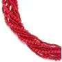 COOLSTEELANDBEYOND Red Statement Necklace Multi-Layer Beads Crystal Braided Chain Choker Collar Magnetic Clasp Party